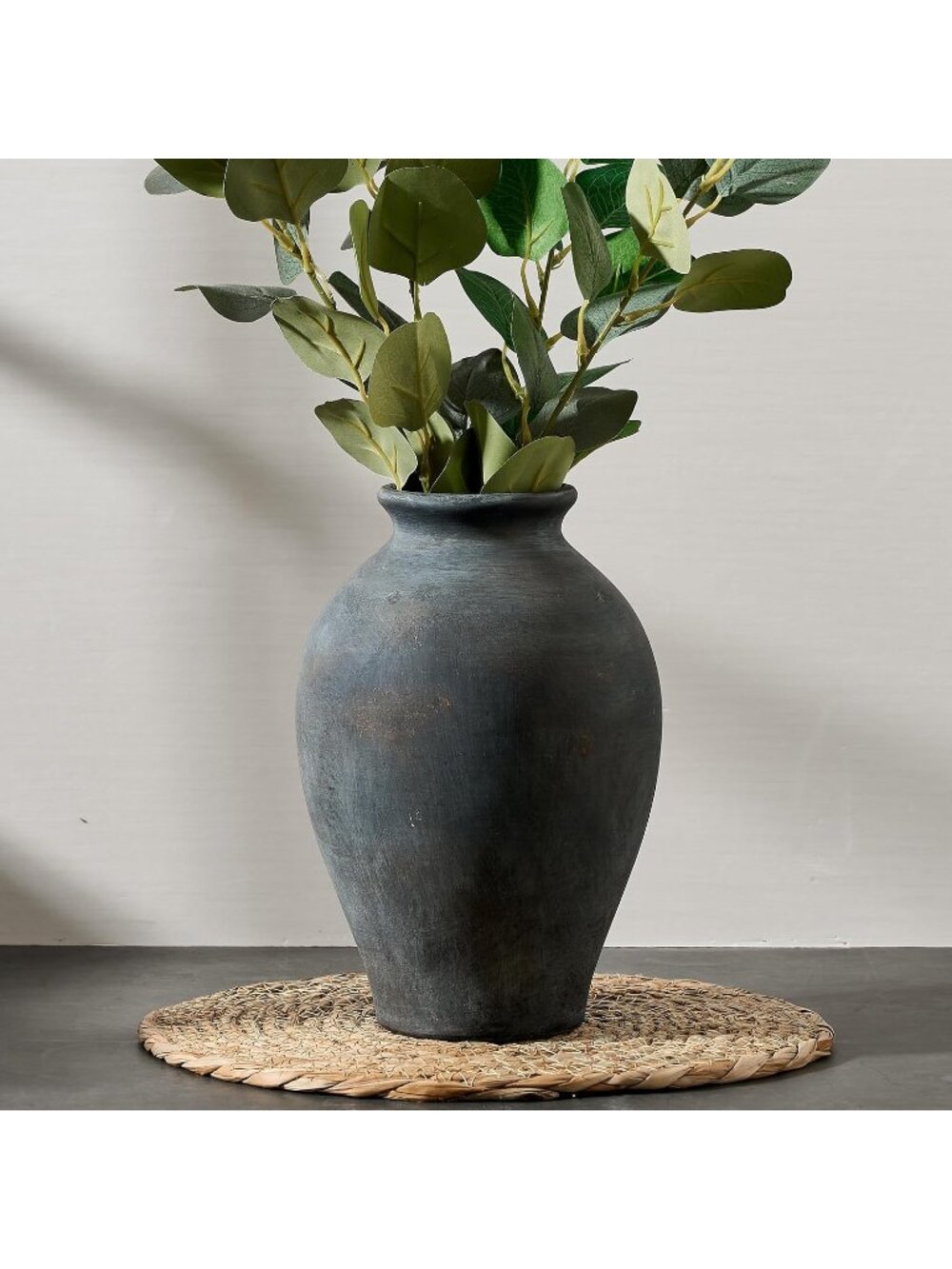 9 Inch Ceramic Vintage Flower Vase Large Pottery Rustic Farmhouse Boho Decor